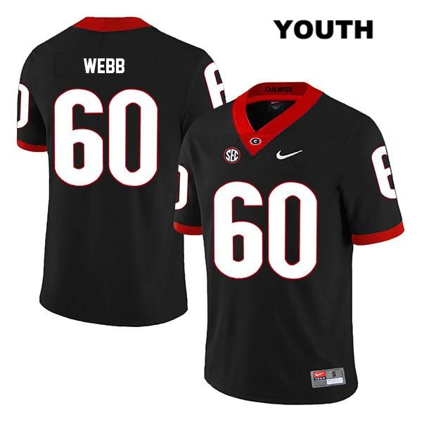 Georgia Bulldogs Youth Clay Webb #60 NCAA Legend Authentic Black Nike Stitched College Football Jersey DBM2756NG